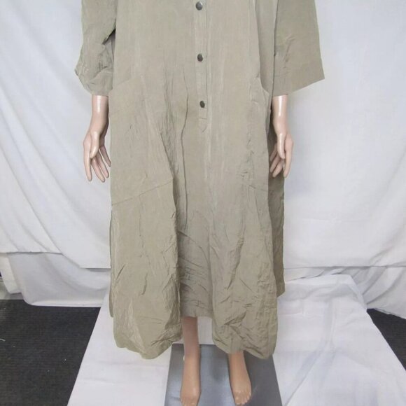 NEW BITTE KAI RAND Womens Lazy Fun Relaxed Dress Silky Crepe Size 2-M/L Beige - Picture 4 of 12